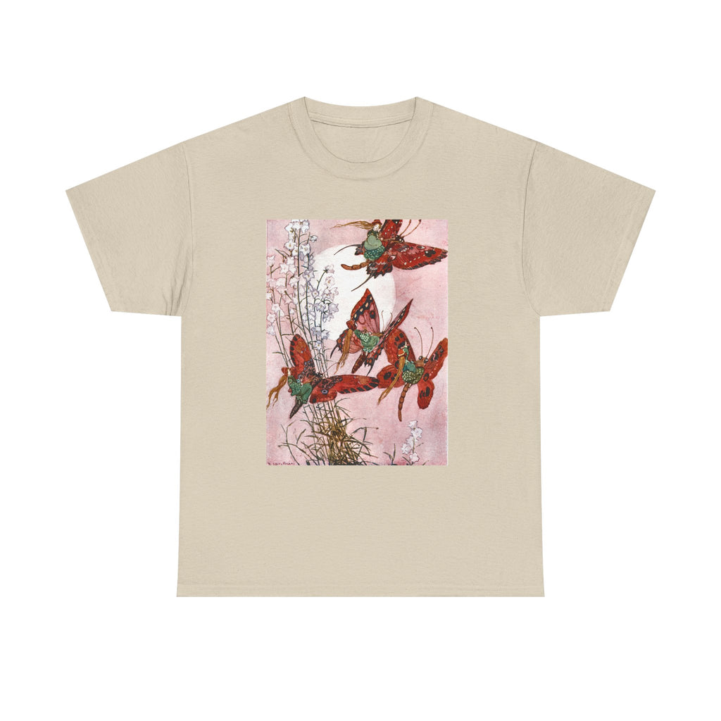 Hummingbird Flight Tee — Vintage Botanical Bird Art Cotton T-Shirt