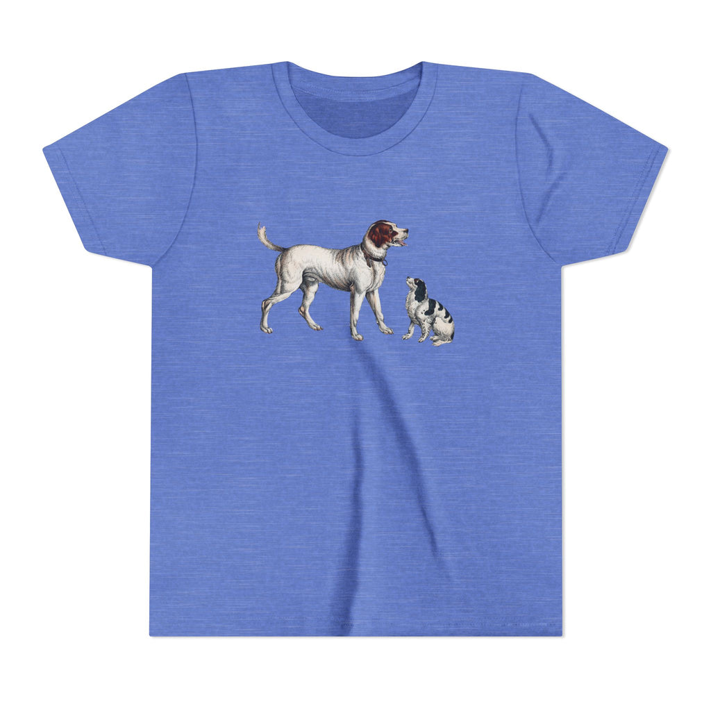 Youth Tee — Vintage Dog Illustration Kids T‑Shirt (Pointer & Puppy)