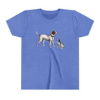 Youth Tee — Vintage Dog Illustration Kids T‑Shirt (Pointer & Puppy)