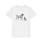 Youth Tee — Vintage Dog Illustration Kids T‑Shirt (Pointer & Puppy)