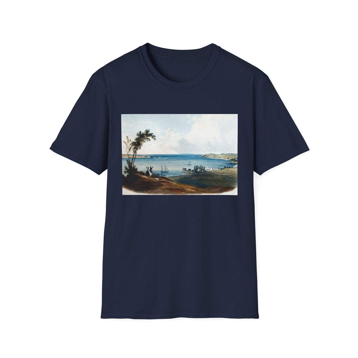 Coastal Landscape Tee — Vintage Beach Scene T-Shirt