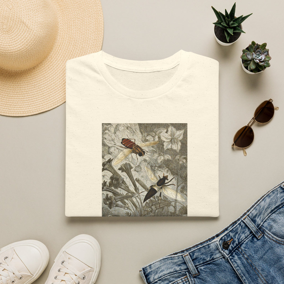 Botanical Bird Tee — Vintage Floral Nature Shirt