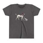 Youth Tee — Vintage Dog Illustration Kids T‑Shirt (Pointer & Puppy)