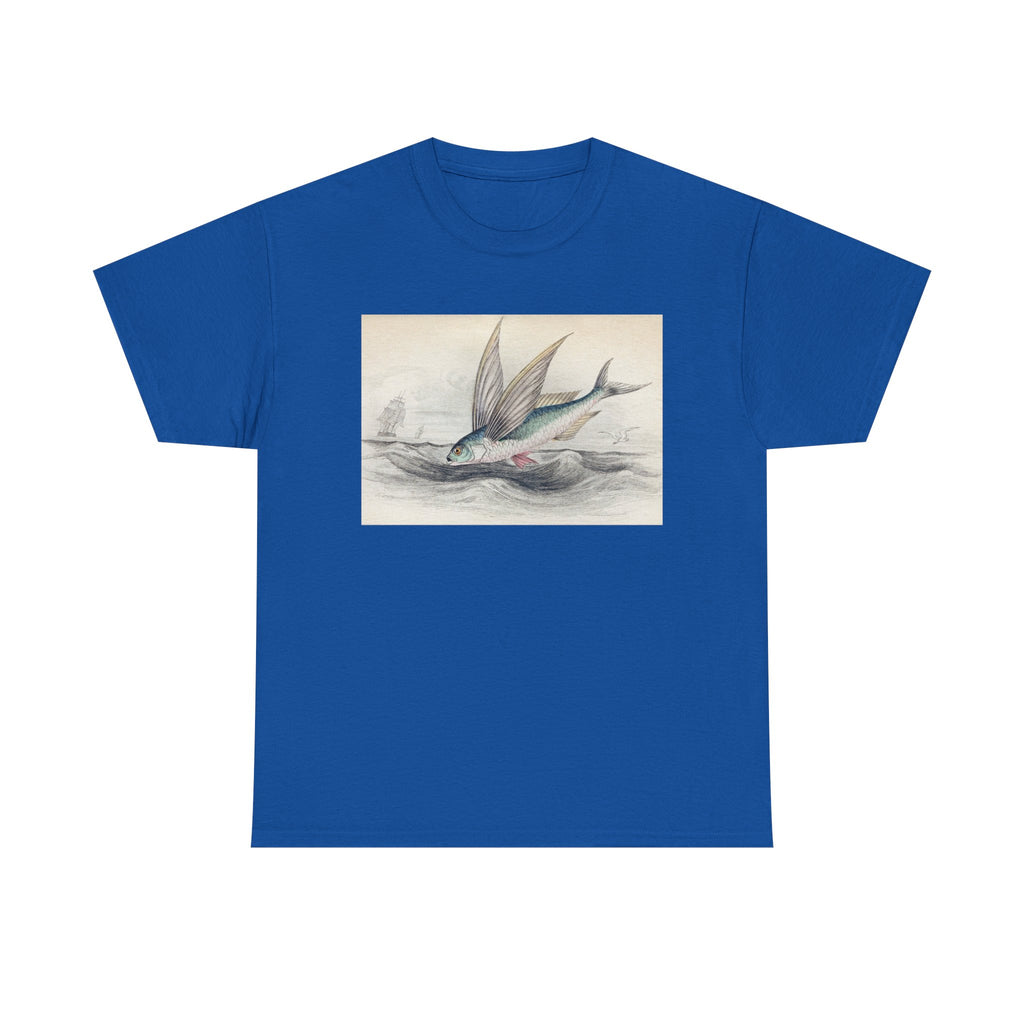 Vintage Flying Fish Tee – Nautical Art Graphic T-Shirt