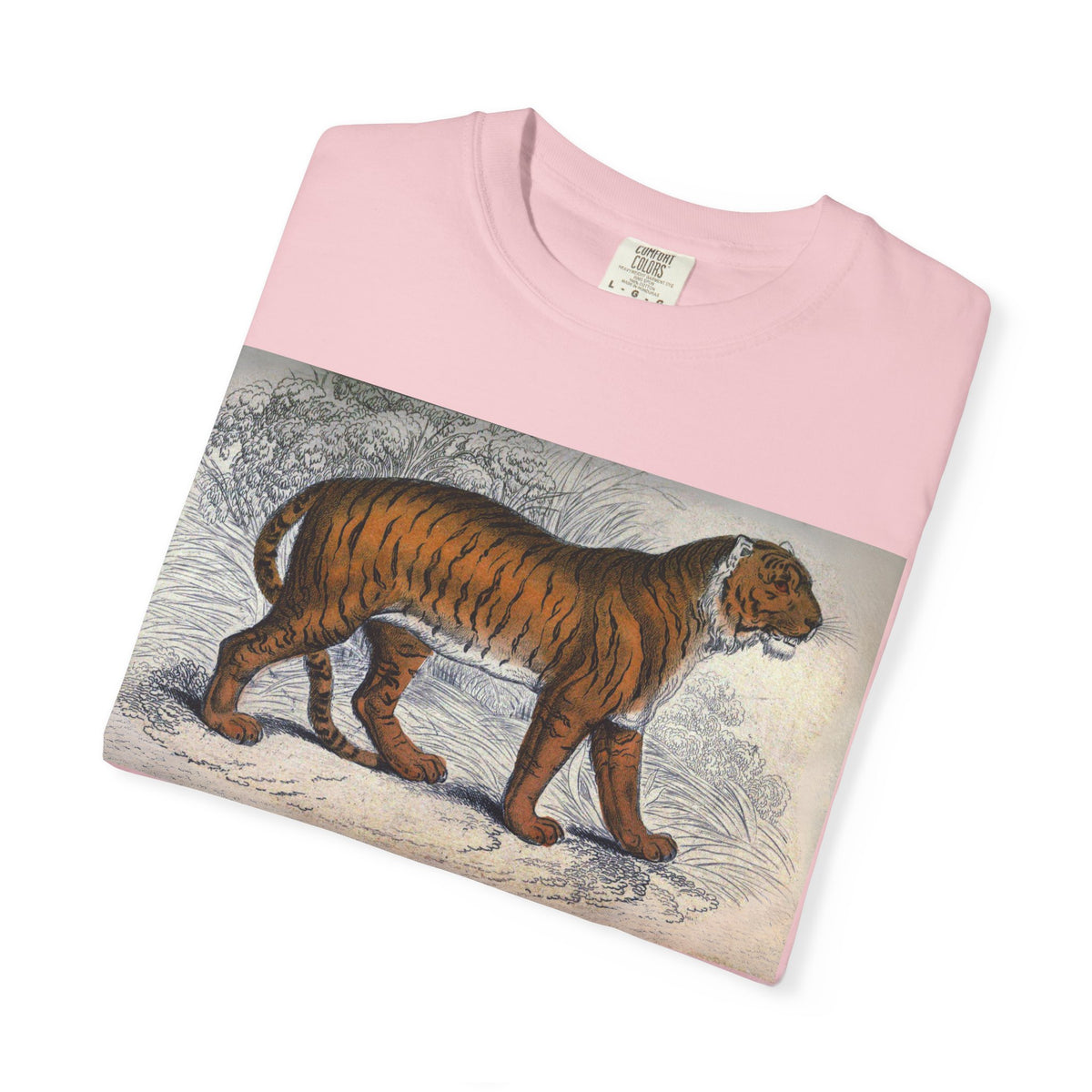 Vintage Tiger Dog Illustration T-Shirt — Retro Animal Art Tee