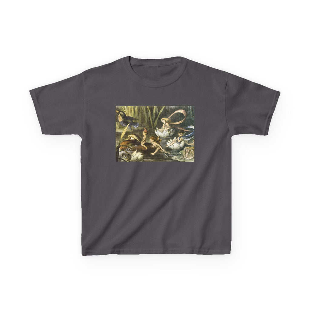Kids T‑Shirt — Vintage Swan & Duck Pond Art Print