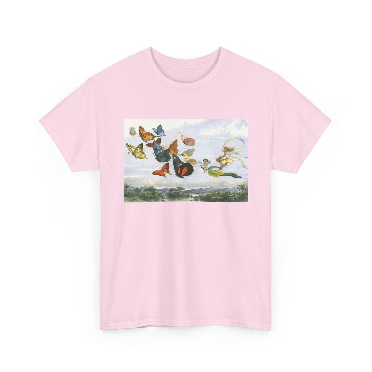 Butterfly Sky Graphic Tee — Vintage Butterflies Nature T‑Shirt