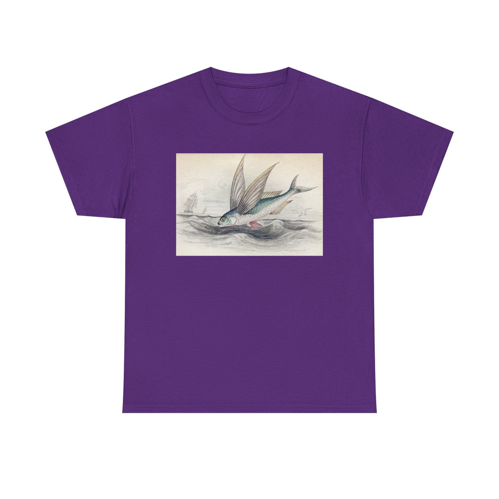 Vintage Flying Fish Tee – Nautical Art Graphic T-Shirt