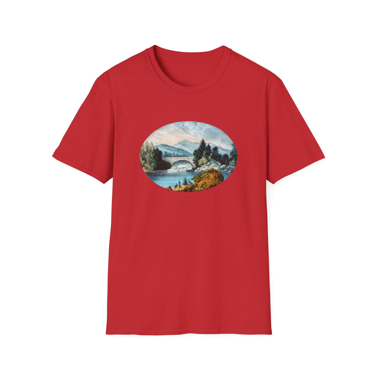 Scenic Mountain Lake T-Shirt — Vintage Nature Landscape Tee