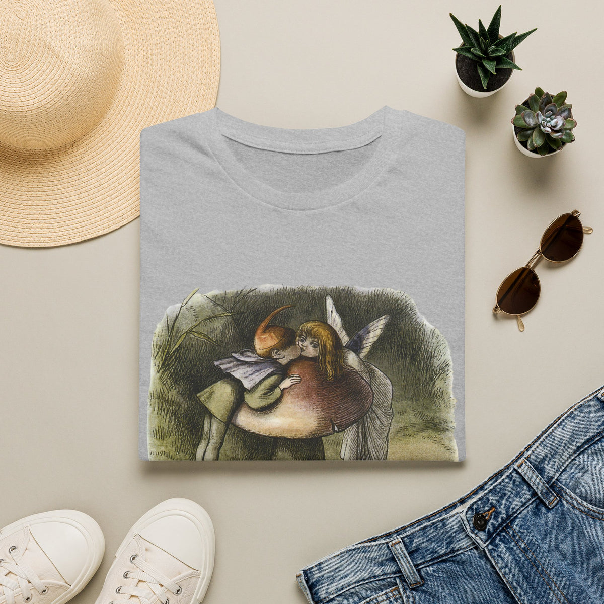 Angel Mushroom T-Shirt — Whimsical Woodland Fairy Illustration