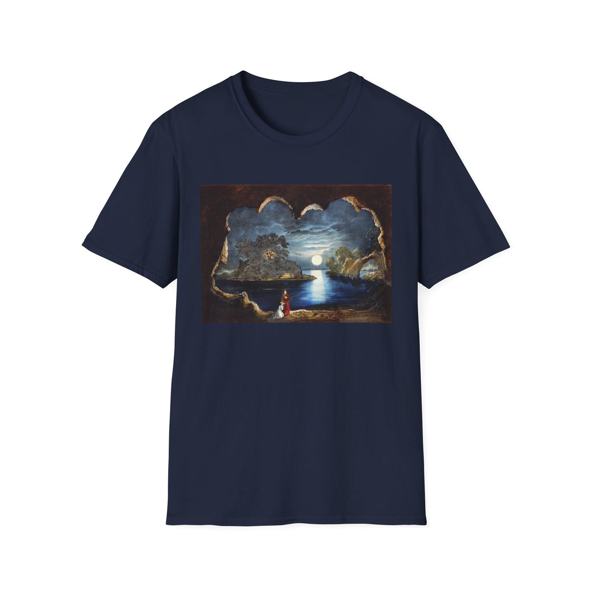 Moonlit Seaside T-Shirt — Romantic Coastal Nightscape Graphic Tee
