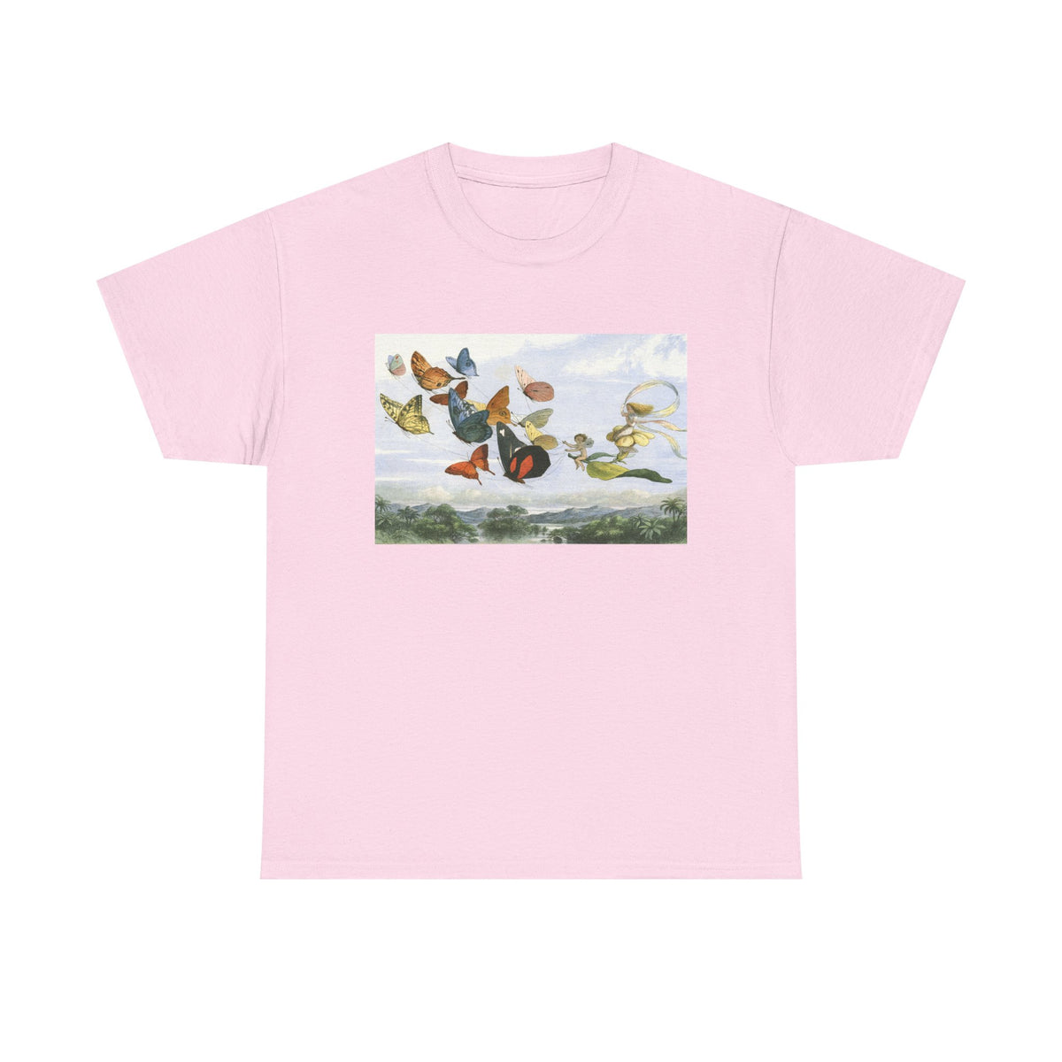 Butterfly Sky Graphic Tee — Vintage Butterflies Nature T‑Shirt