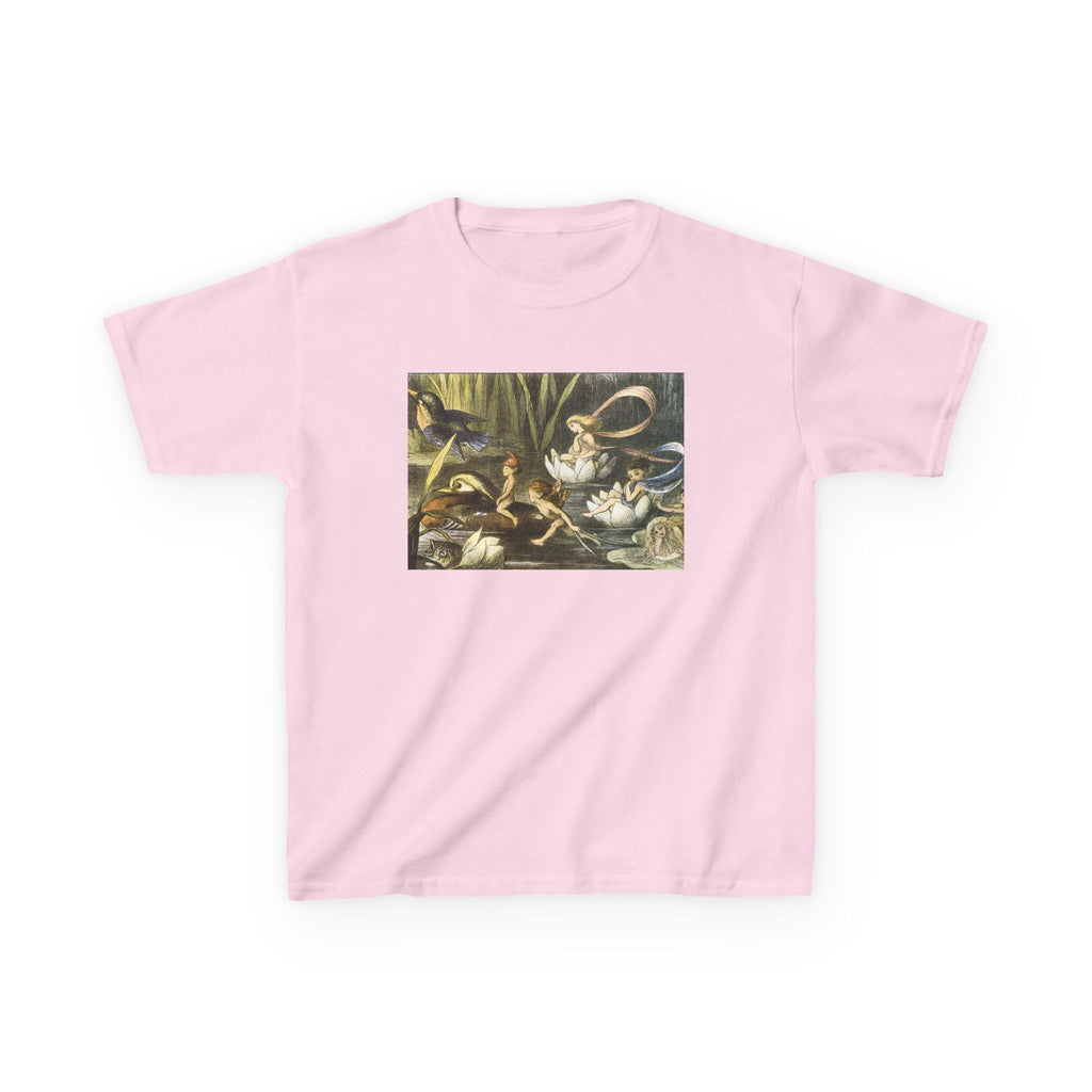 Kids T‑Shirt — Vintage Swan & Duck Pond Art Print