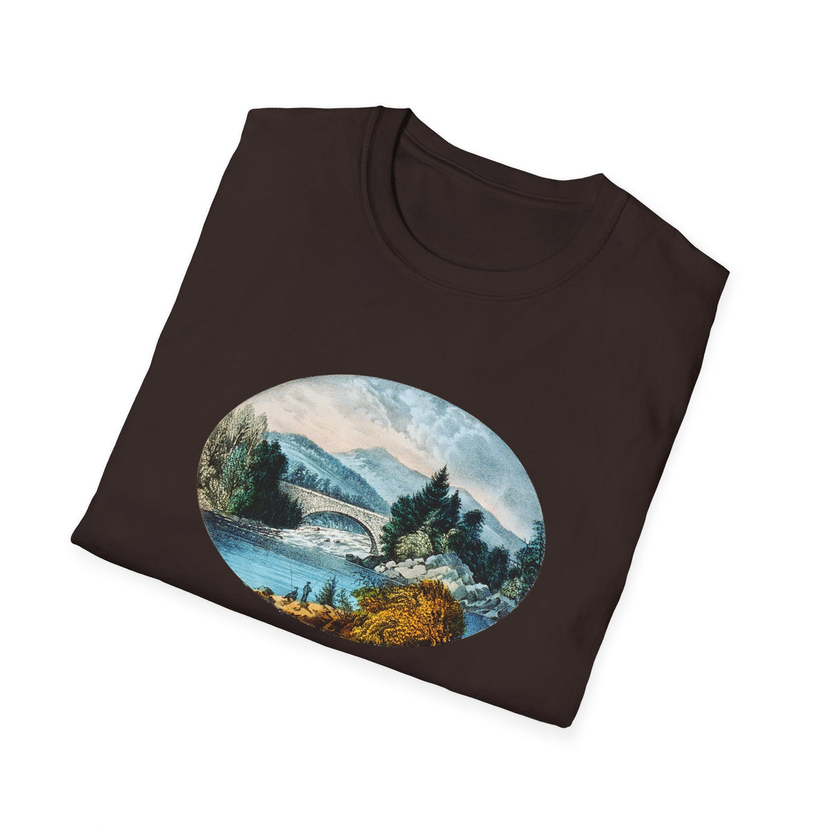 Scenic Mountain Lake T-Shirt — Vintage Nature Landscape Tee