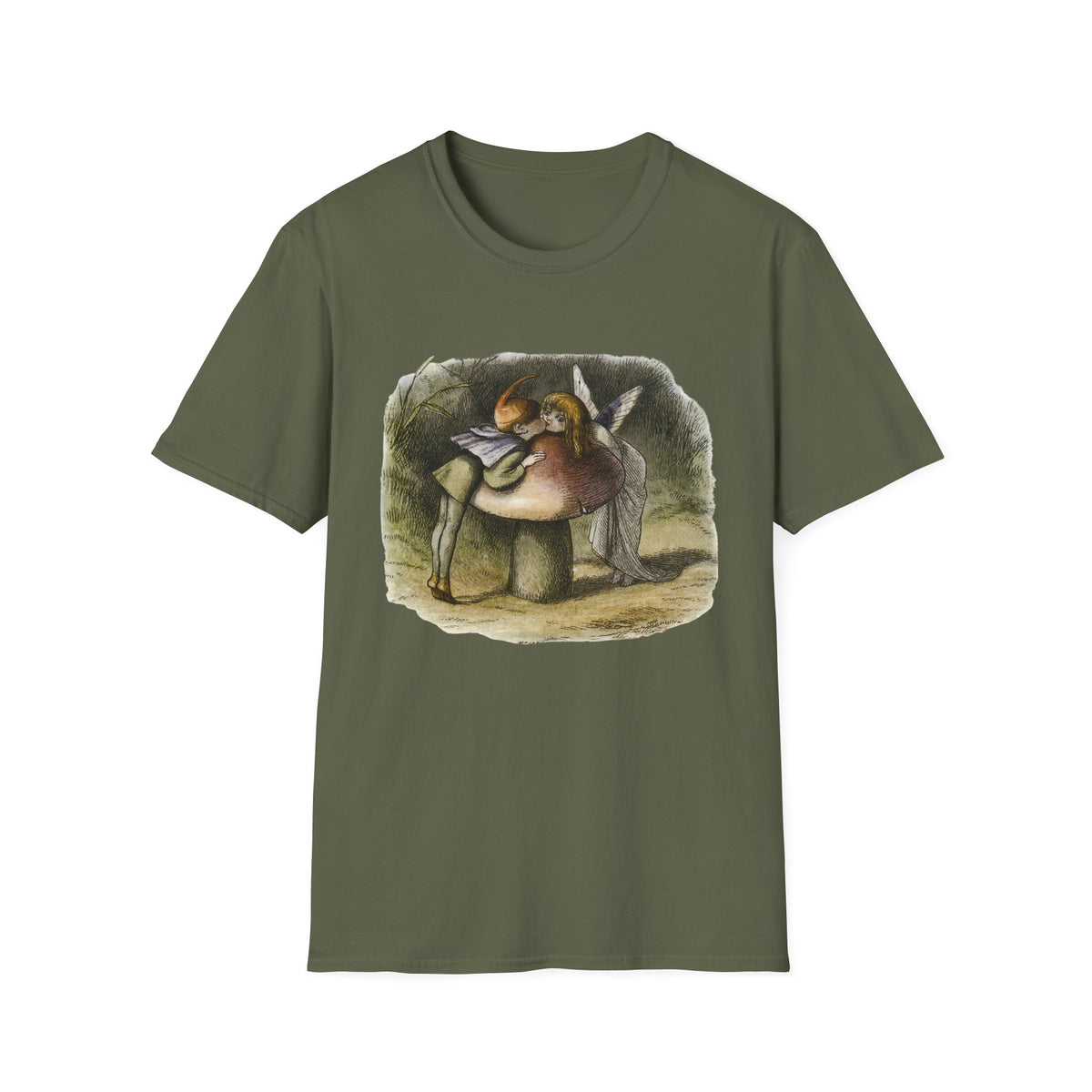 Angel Mushroom T-Shirt — Whimsical Woodland Fairy Illustration
