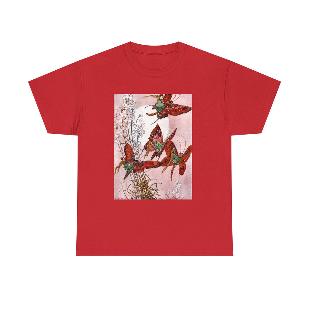 Hummingbird Flight Tee — Vintage Botanical Bird Art Cotton T-Shirt