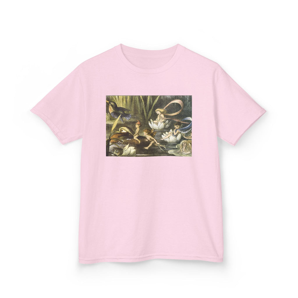 Kids T‑Shirt — Vintage Swan & Duck Pond Art Print