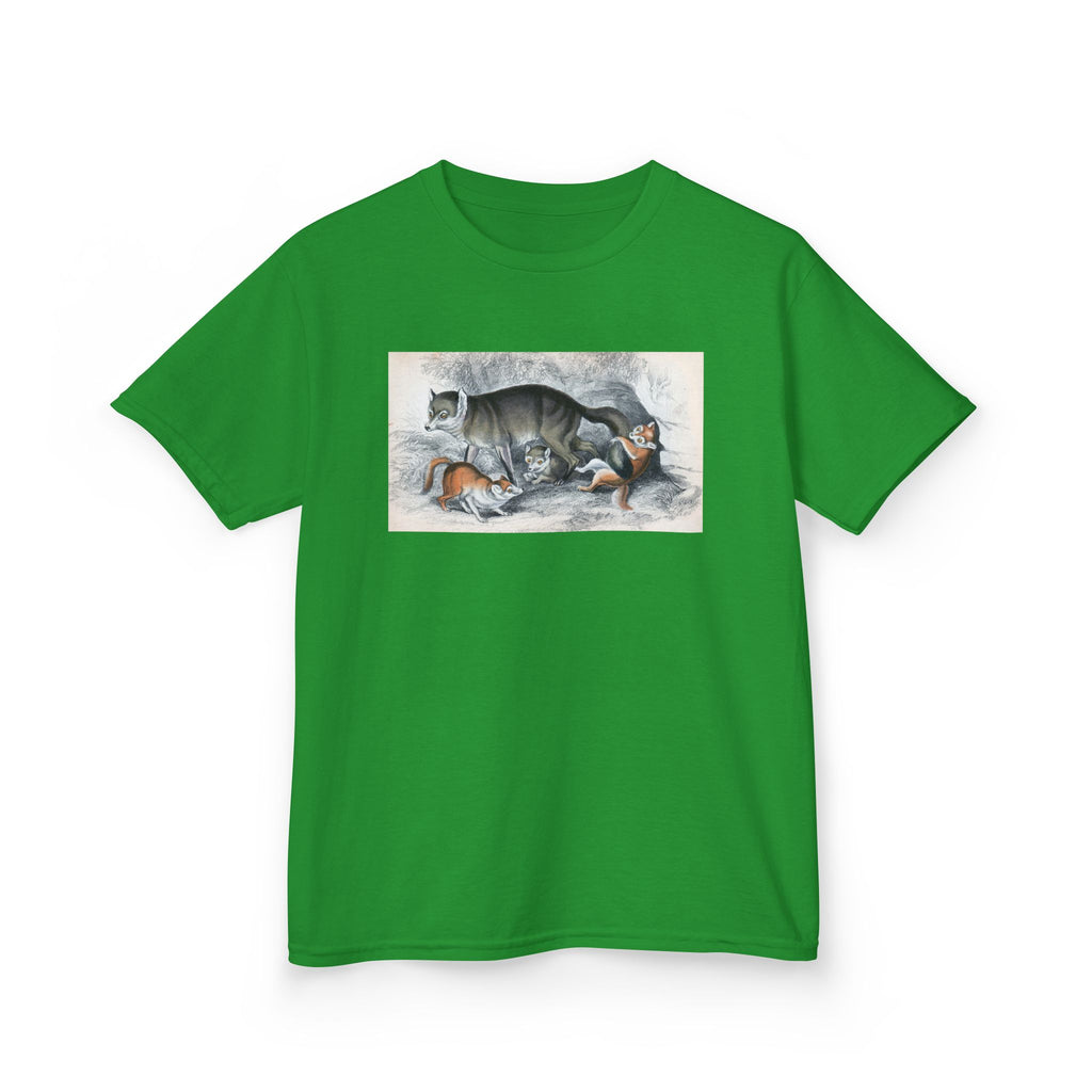 Kids T‑Shirt — Sleeping Cat with Kittens Illustration