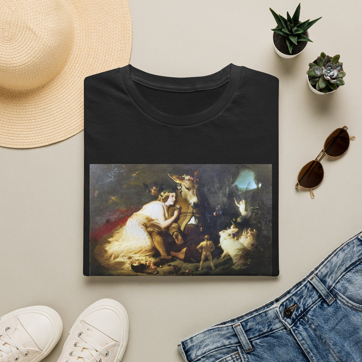 Classical Pastoral Art T-Shirt — Vintage Romantic Painting Print