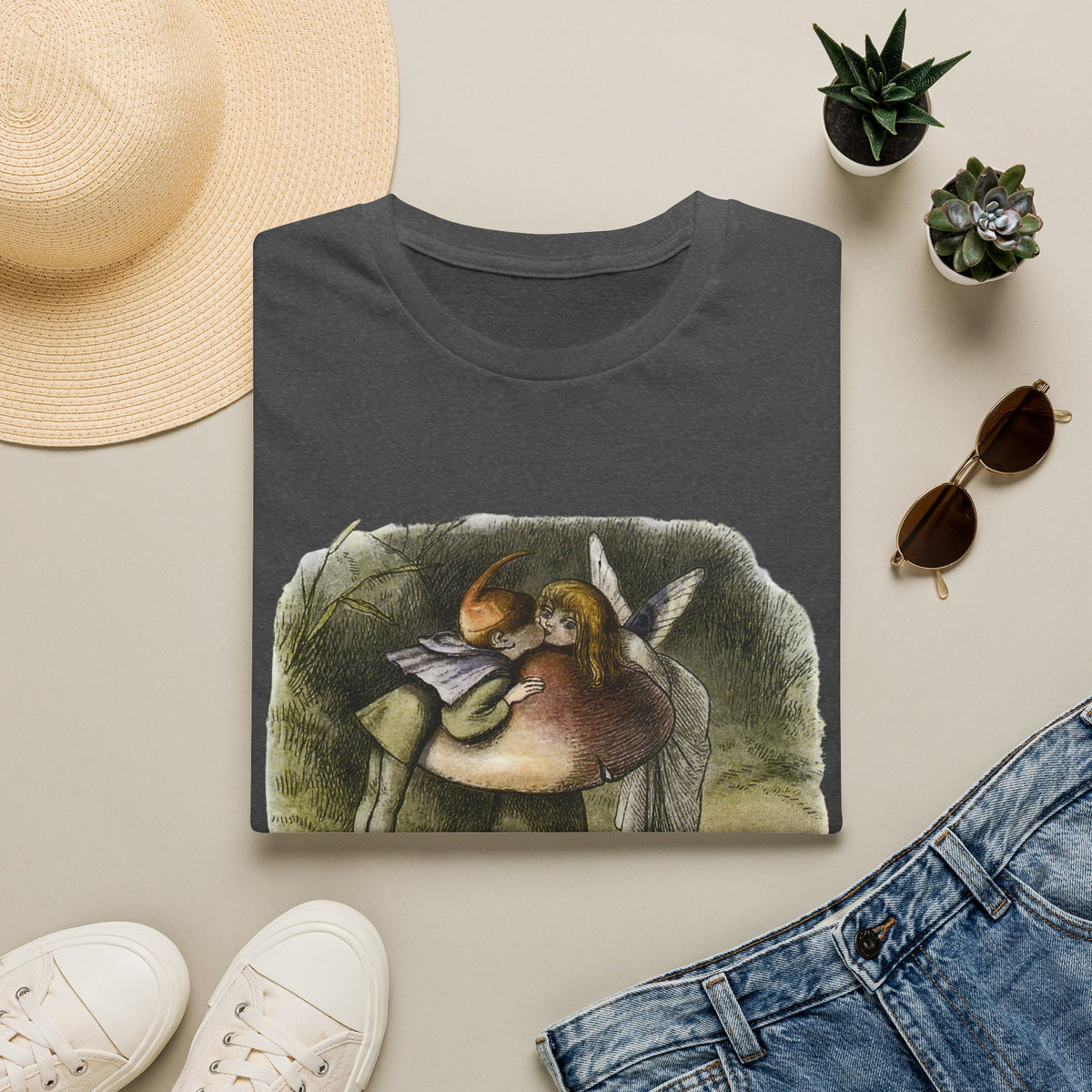 Angel Mushroom T-Shirt — Whimsical Woodland Fairy Illustration