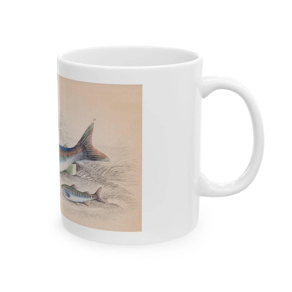 Fish Illustration Ceramic Mug – Vintage Coastal Fishing Art Coffee Cup (11oz & 15oz)