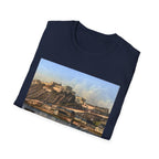 Vintage Harbor Scene T-Shirt — Nautical Coastal Landscape Tee