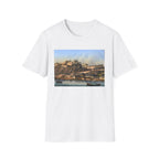 Vintage Harbor Scene T-Shirt — Nautical Coastal Landscape Tee