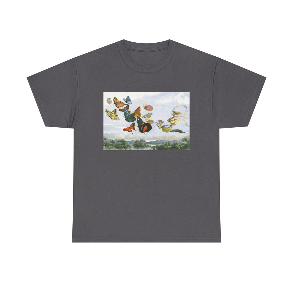 Butterfly Sky Graphic Tee — Vintage Butterflies Nature T‑Shirt