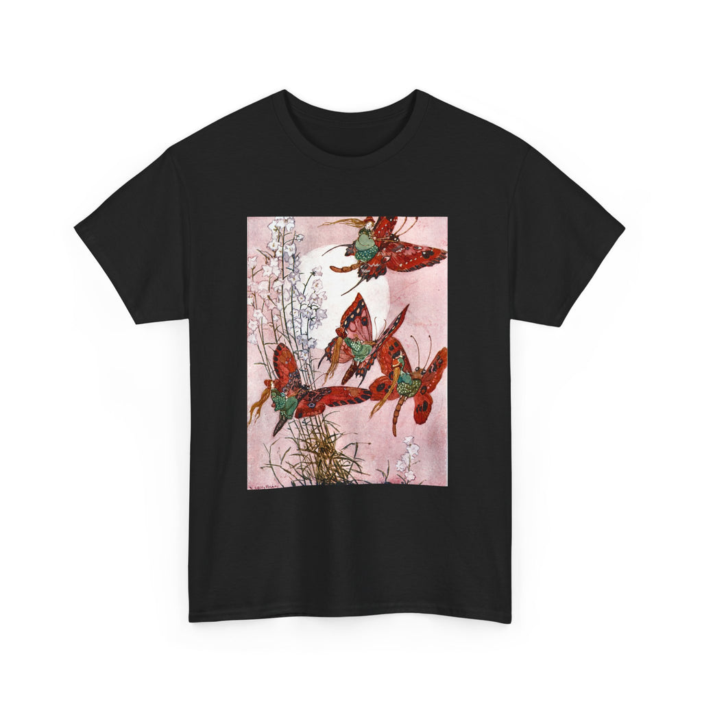 Hummingbird Flight Tee — Vintage Botanical Bird Art Cotton T-Shirt