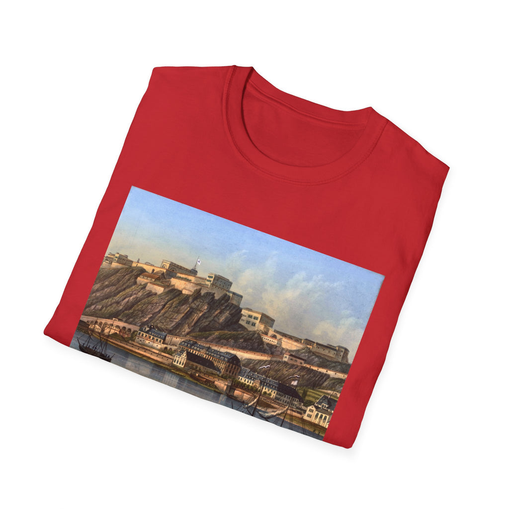 Vintage Harbor Scene T-Shirt — Nautical Coastal Landscape Tee
