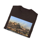 Vintage Harbor Scene T-Shirt — Nautical Coastal Landscape Tee