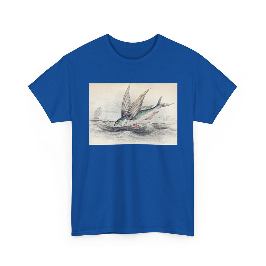Vintage Flying Fish Tee – Nautical Art Graphic T-Shirt