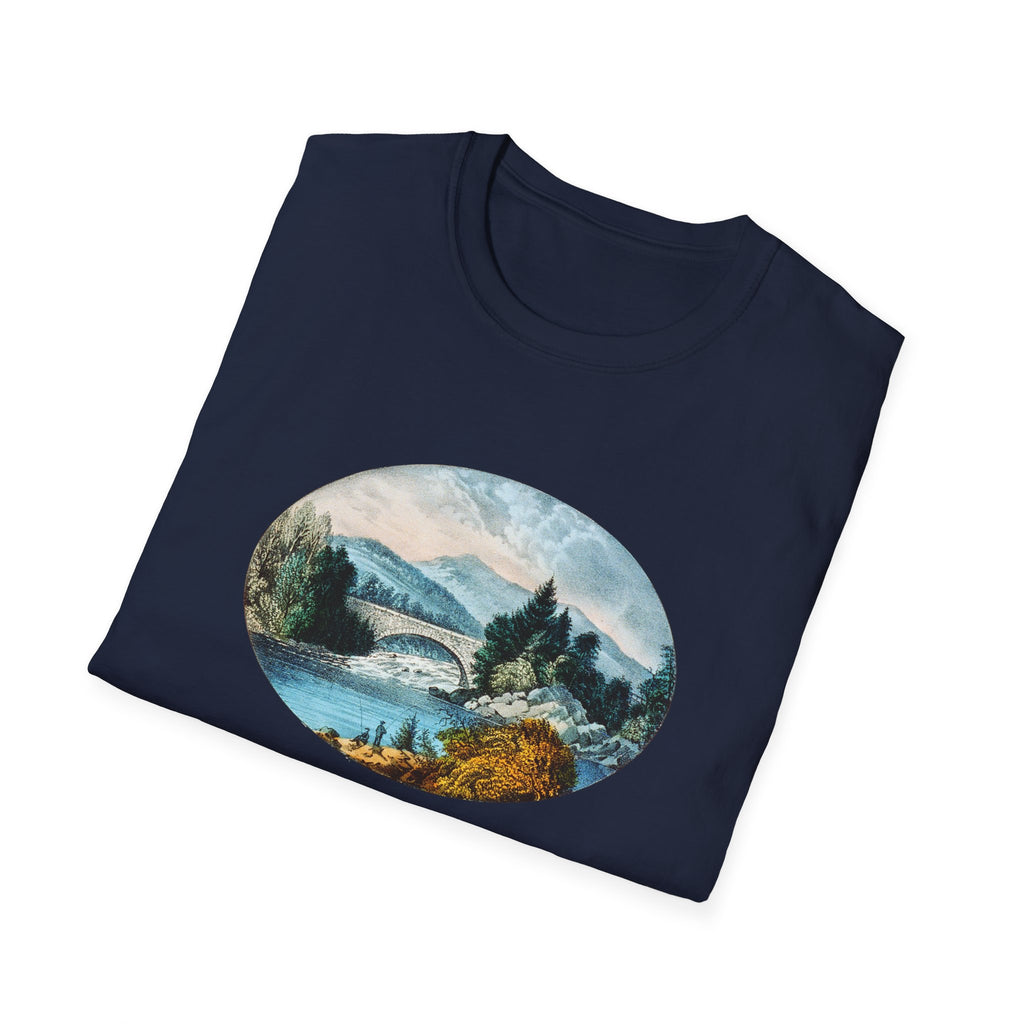 Scenic Mountain Lake T-Shirt — Vintage Nature Landscape Tee