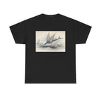 Vintage Flying Fish Tee – Nautical Art Graphic T-Shirt