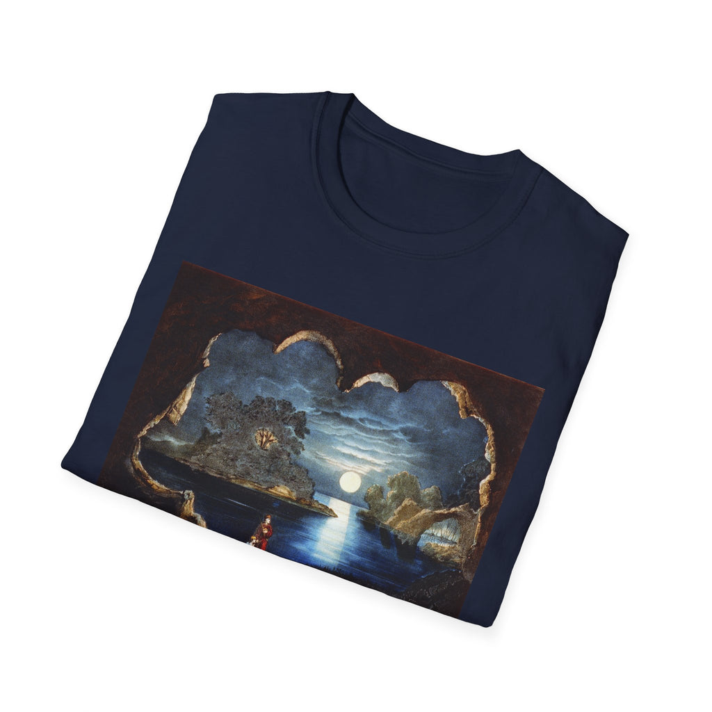 Moonlit Seaside T-Shirt — Romantic Coastal Nightscape Graphic Tee