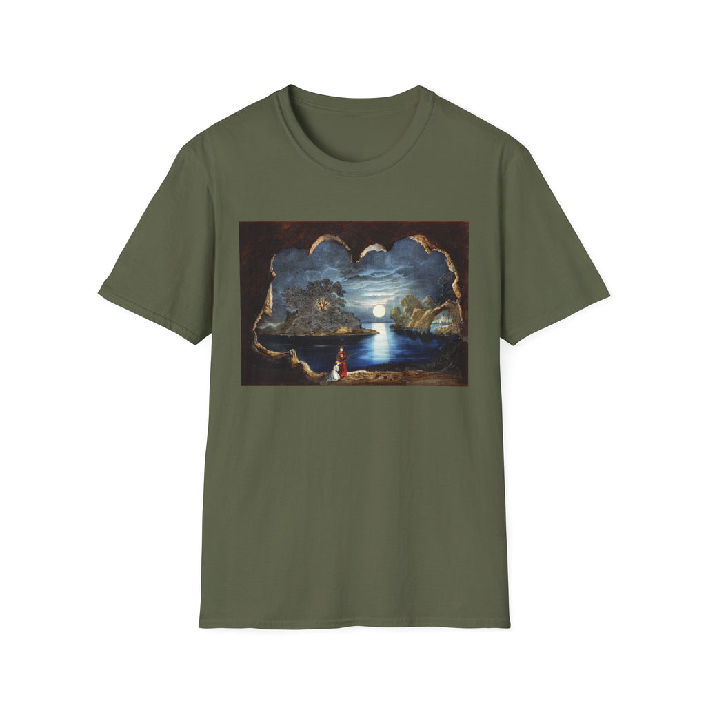 Moonlit Seaside T-Shirt — Romantic Coastal Nightscape Graphic Tee