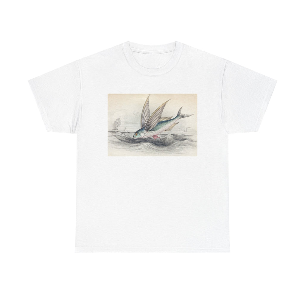 Vintage Flying Fish Tee – Nautical Art Graphic T-Shirt