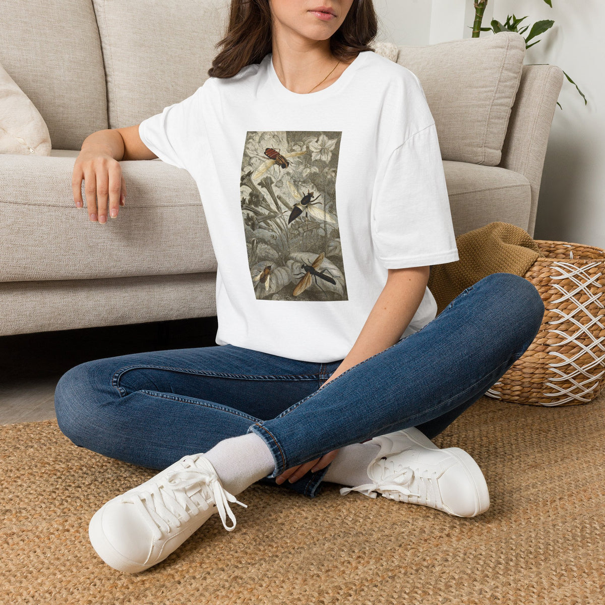Botanical Bird Tee — Vintage Floral Nature Shirt