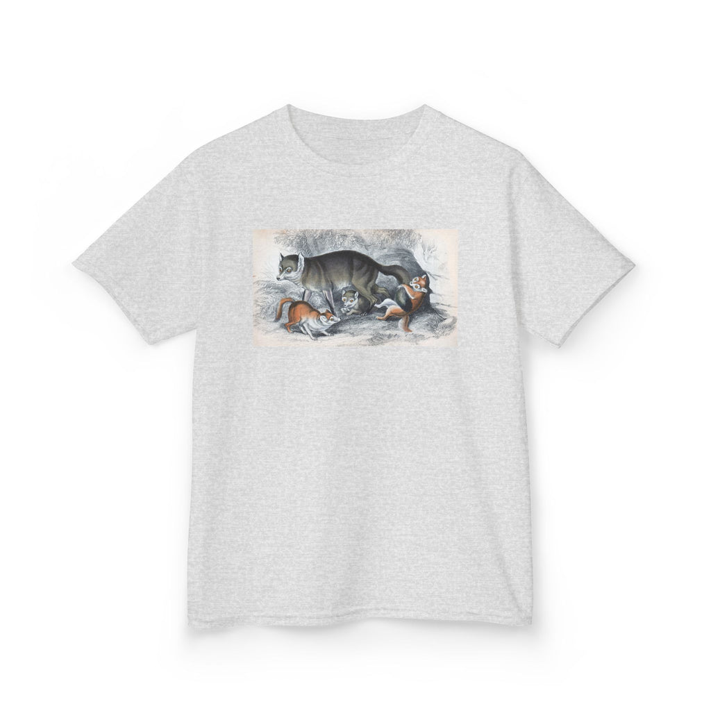 Kids T‑Shirt — Sleeping Cat with Kittens Illustration