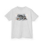 Kids T‑Shirt — Sleeping Cat with Kittens Illustration