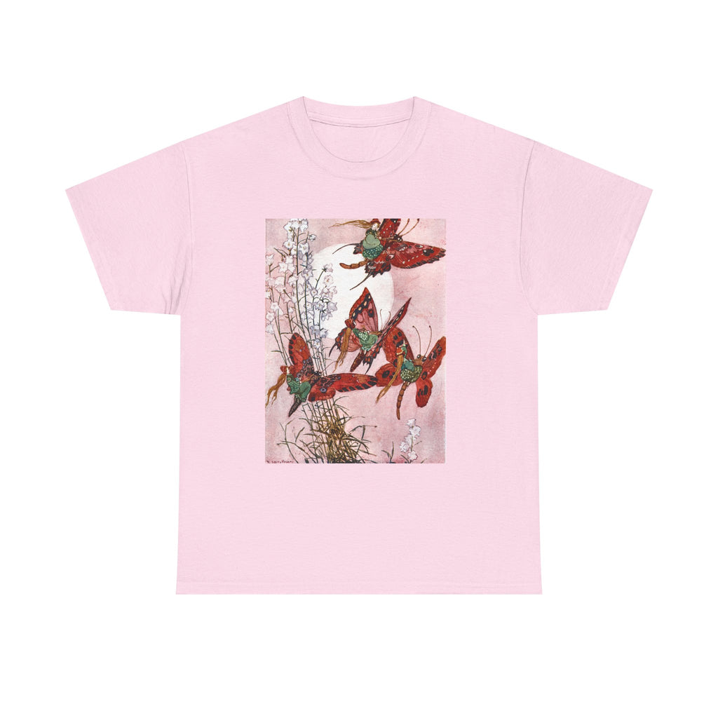Hummingbird Flight Tee — Vintage Botanical Bird Art Cotton T-Shirt