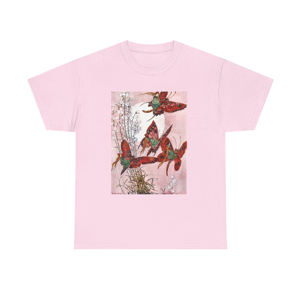 Hummingbird Flight Tee — Vintage Botanical Bird Art Cotton T-Shirt