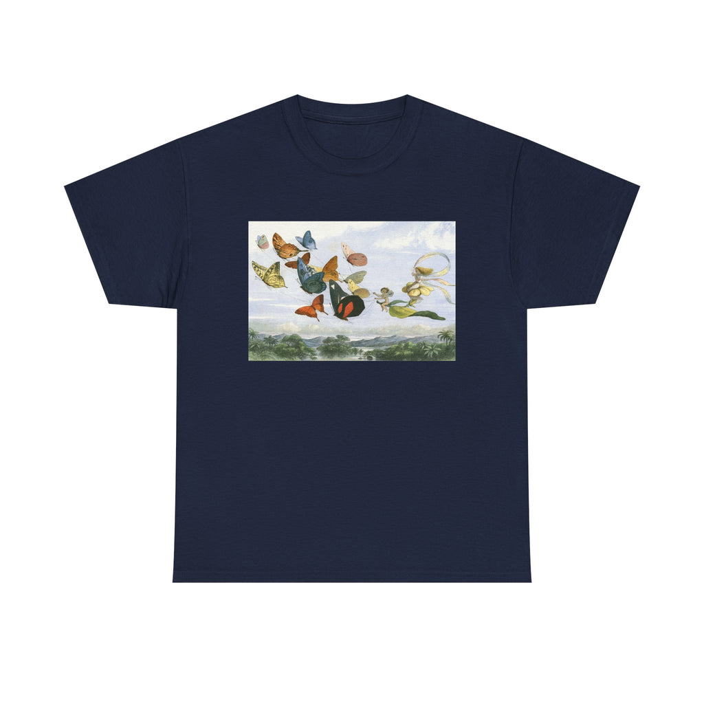 Butterfly Sky Graphic Tee — Vintage Butterflies Nature T‑Shirt