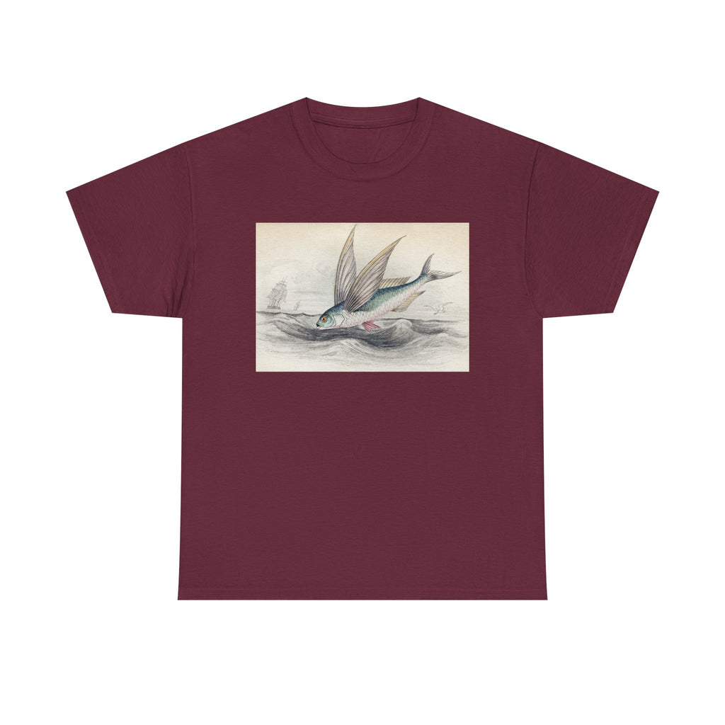 Vintage Flying Fish Tee – Nautical Art Graphic T-Shirt